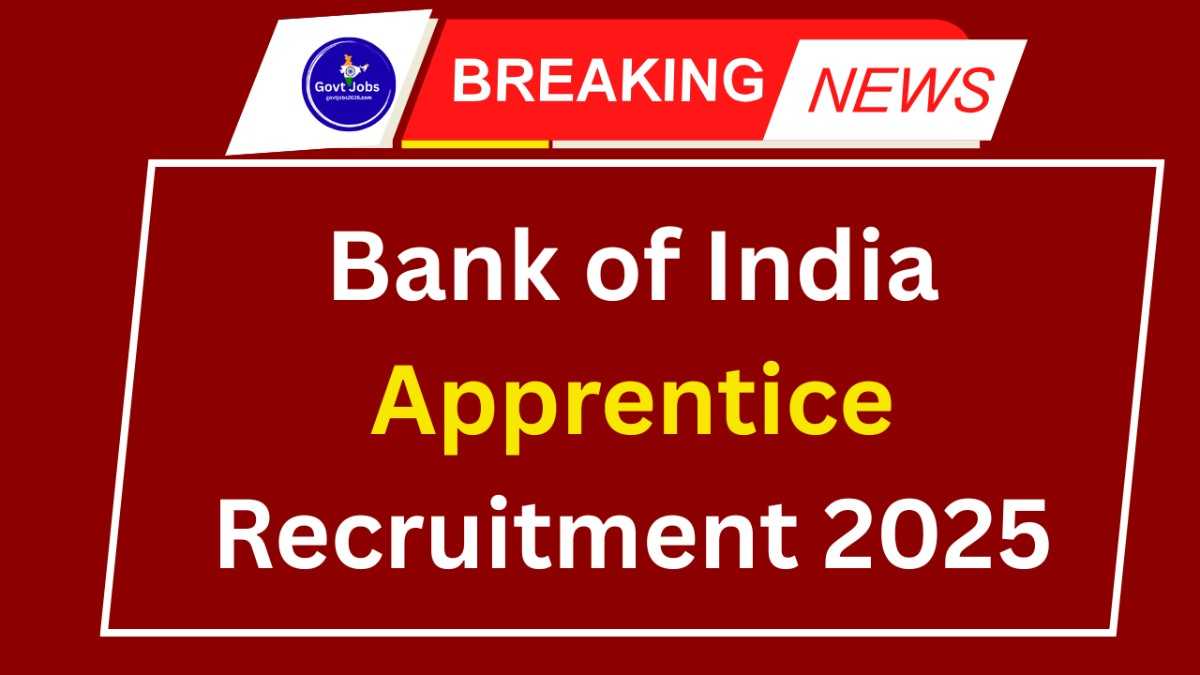 Bank of India Apprentice Recruitment 2025