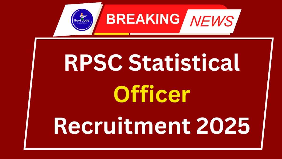 RPSC Statistical Officer Recruitment 2025