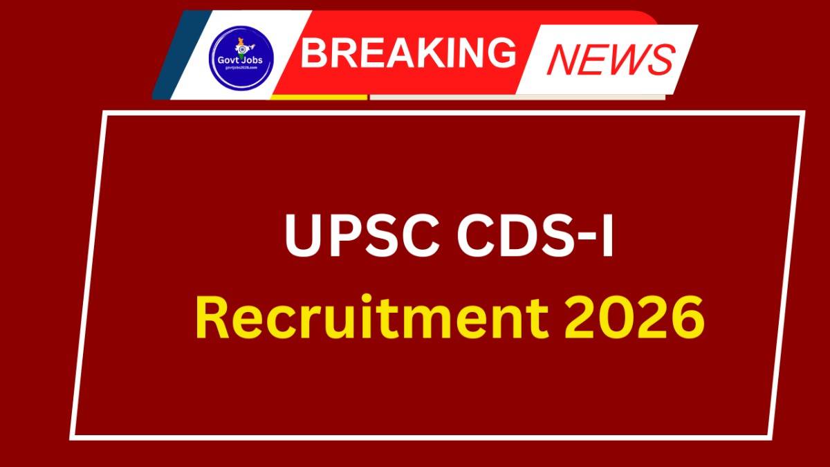 UPSC CDS-I Recruitment 2026