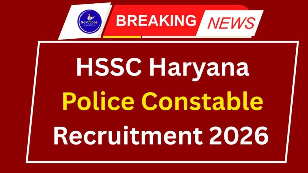 HSSC Haryana Police Constable Recruitment 2026