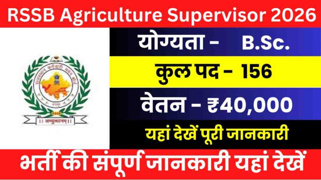 RSSB Agriculture Supervisor Recruitment 2026