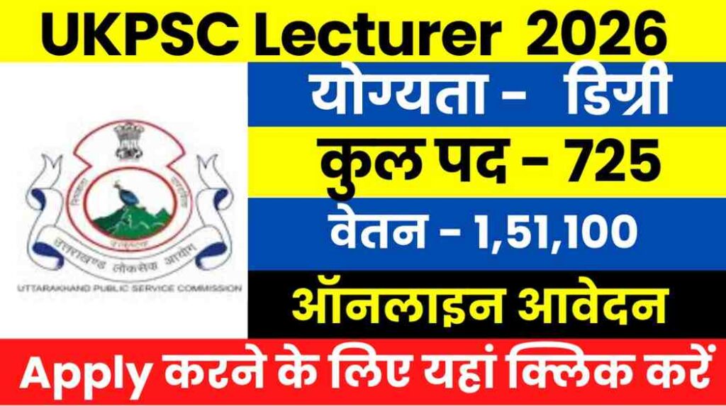 UKPSC Lecturer Recruitment 2026