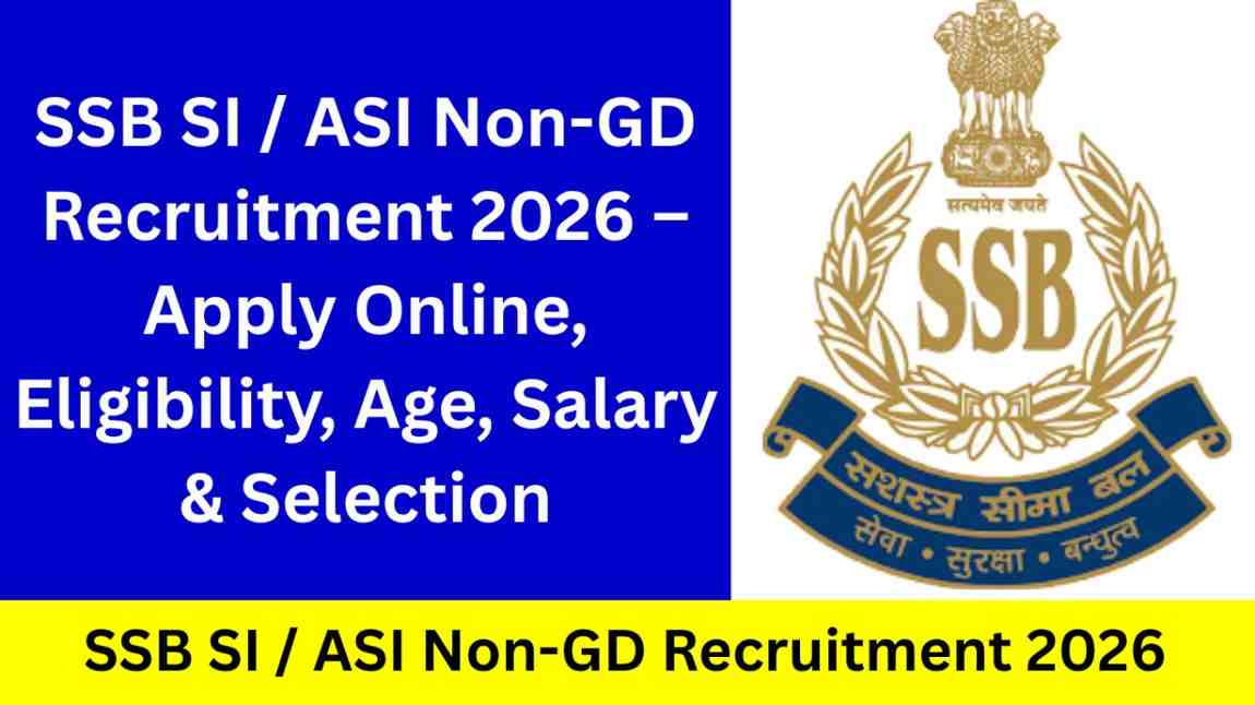 SSB SI ASI Non-GD Recruitment 2026