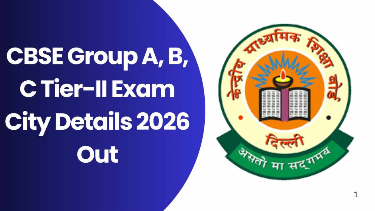 CBSE Group A, B, C Tier-II Exam City Details 2026