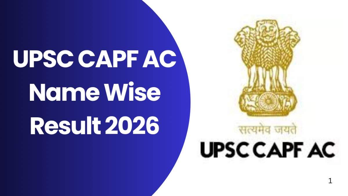 UPSC CAPF AC Name Wise Result 2026