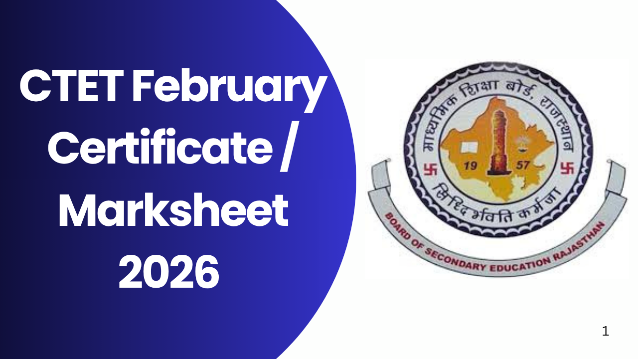 CTET February Certificate Marksheet 2026