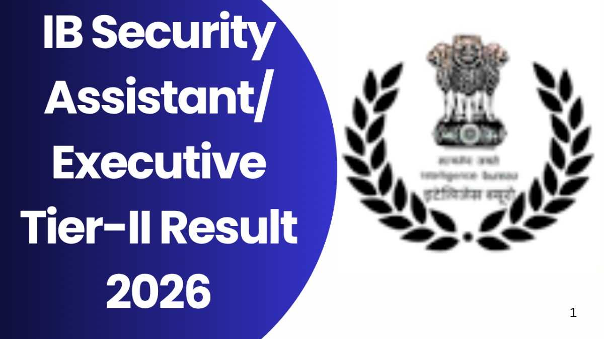 IB Security Assistant/ Executive Tier-II Result 2026
